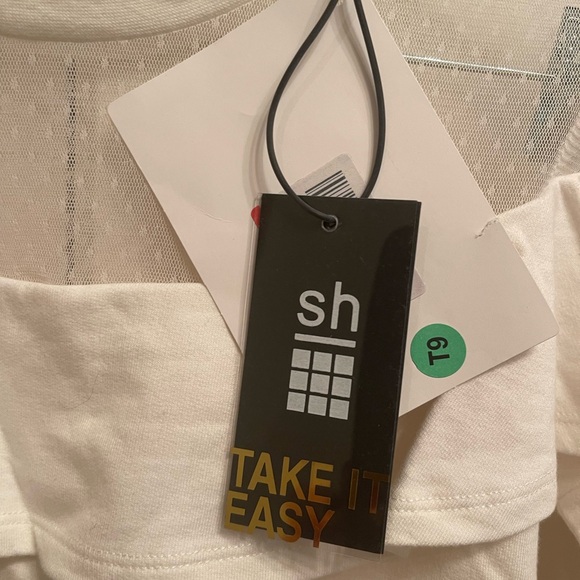 SD Collection White Ruffle Mesh Yoke Sweatshirt - Picture 5 of 9